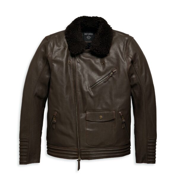 CHAQUETA DE CUERO "MAVERICK" BROWN