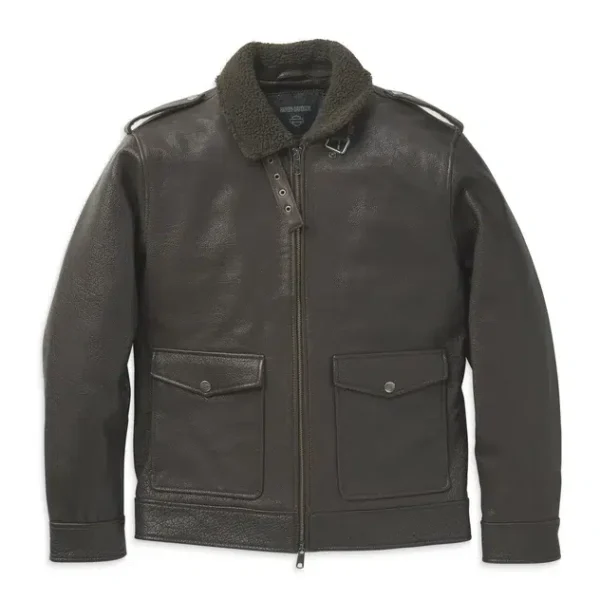 CHAQUETA CUERO- CUELLO SHERPA "AUER"