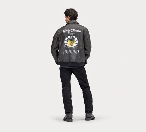 CHAQUETA DE CUERO ARCHER BOMBER - Imagen 2
