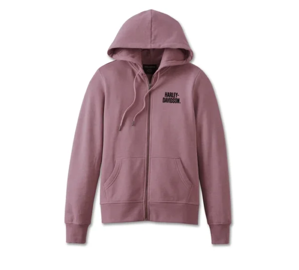 POLERON CON GORRO Y CIERRE FRONTAL "GRAPE SHAKE HEATHER"