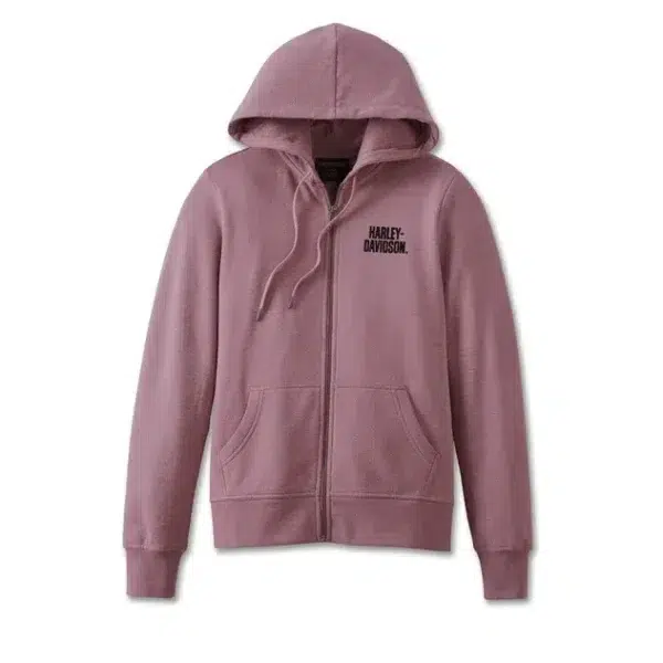 POLERON CON GORRO Y CIERRE FRONTAL "GRAPE SHAKE HEATHER"