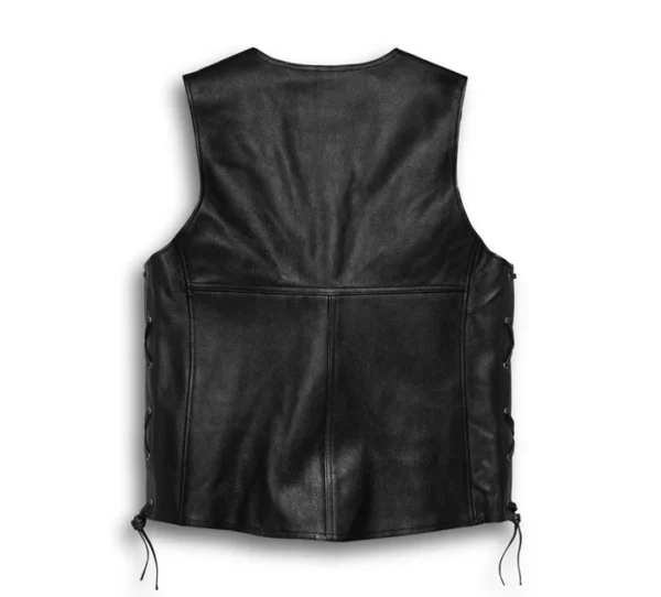 CHALECO DE CUERO H-D "TRADITION II MIDWEIGHT NEGRO" - Imagen 2