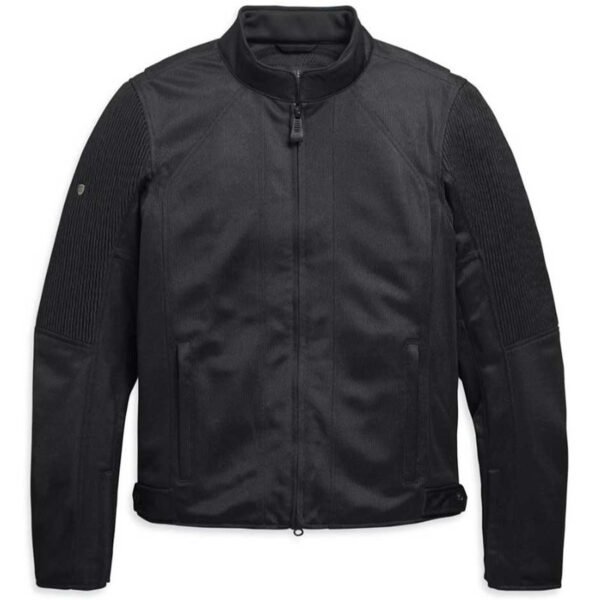 CHAQUETA H-D "OZELLO DE MALLA AJUSTADA NEGRA"