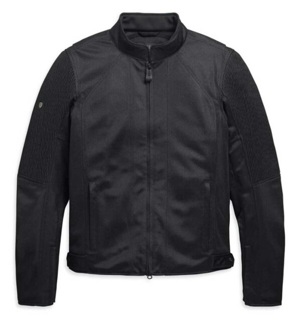 CHAQUETA H-D "OZELLO DE MALLA AJUSTADA NEGRA"