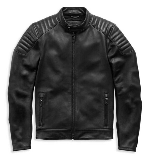 CHAQUETA ACOLCHADA DE CUERO CON LOGOTIPO GRABADO H-D